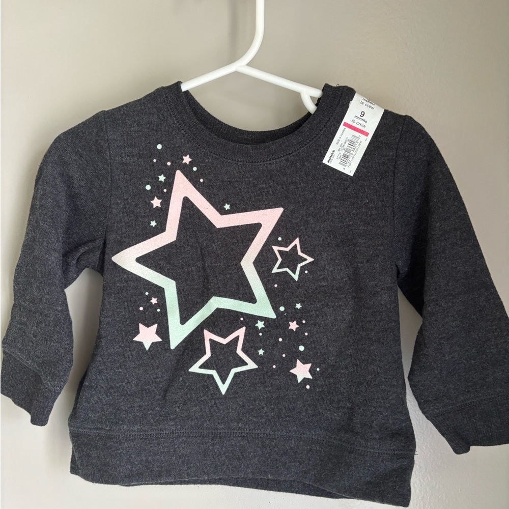 Jumping Beans Gray and Pink Star Sweatshirt